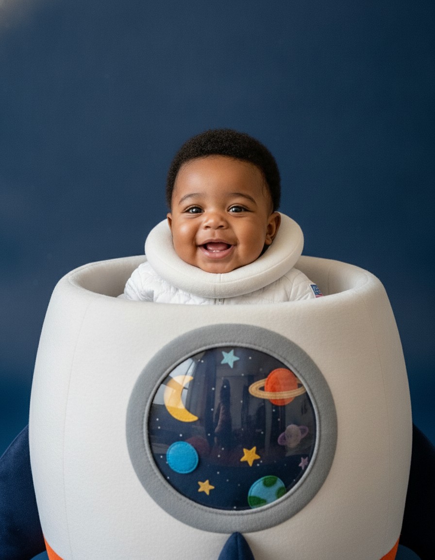 Tiny Astronaut baby photo theme example